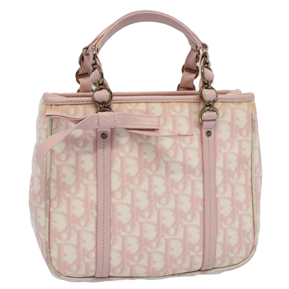 Dior Handbags - CHRISTIAN DIOR Trotter Canvas Hand Bag PVC Leather Pink 09-BO-0076 Auth yk8952